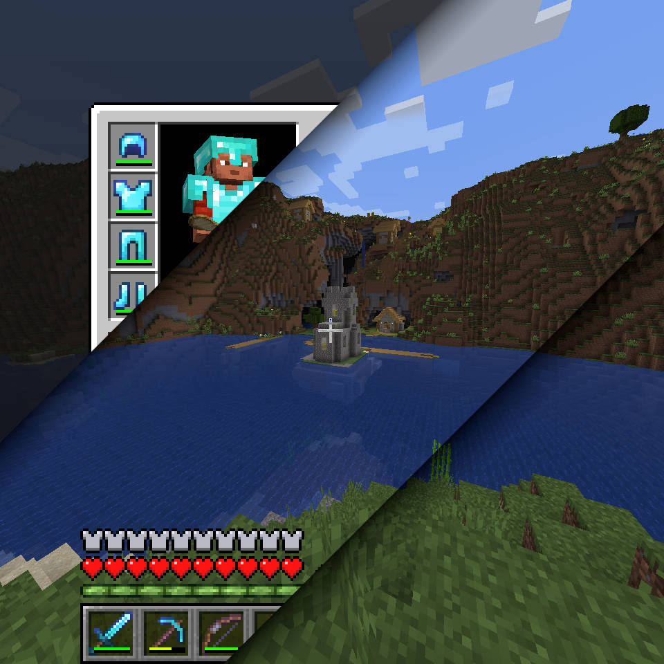 Composite of three layers from a screenshot